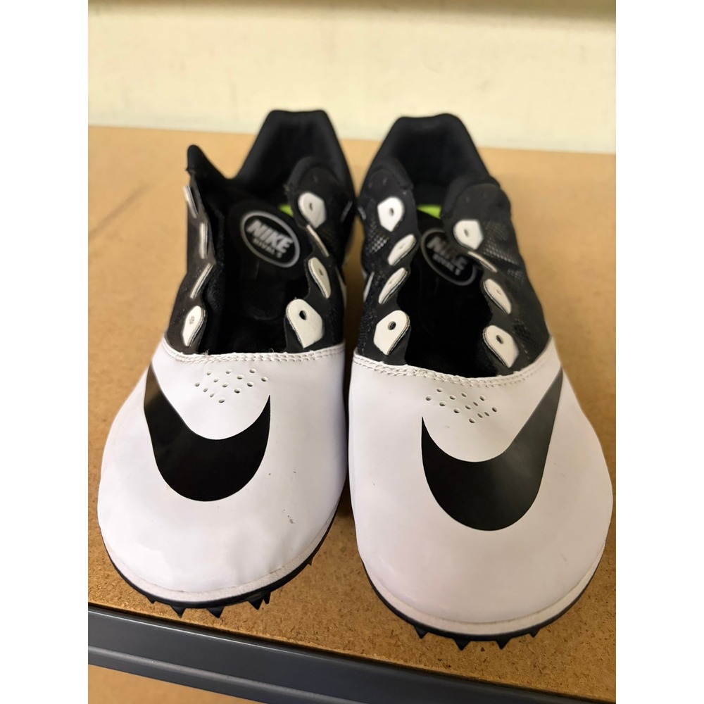 Nike Zoom Rival S 7 Track Spikes Mens 12 White Black Racing Shoes 616313-017